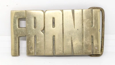Frank Solid Brass Baron Brand #4075 Made In Taiwan 3.5" Long Belt Buckle - Image 1 of 2