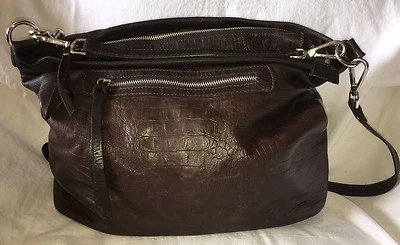 GIANNI CHIARINI коричневый крокодила выбитый большой кожаный Hobo Дамская сумка сумочка изящный - Изображение 1 из 4