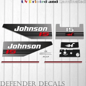 Johnson 15 HP Two Stroke 1992 outboard engine decal sticker set kit - Picture 1 of 2