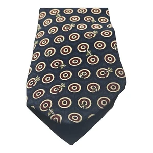 STRUCTURE Navy Blue W/ Targets & Darts Design 100% Silk Tie Made in USA C.15 - Picture 1 of 4
