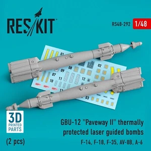 Bombas térmicas GBU-12 Paveway II (2) F-14 F-18 F-35 1/48 3D ResKit RS48-0292 - Imagen 1 de 3