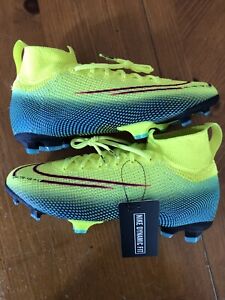 Youth Nike Soccer Mercurial Jr Superfly 7 Elite MDS FG Yellow/Green Size 4Y