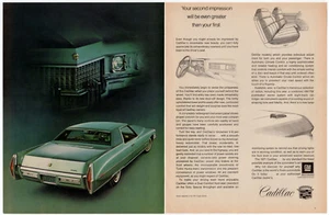 1971 CADILLAC Coupe deVille Vintage Original 2-page Print AD Green car photo - Picture 1 of 1