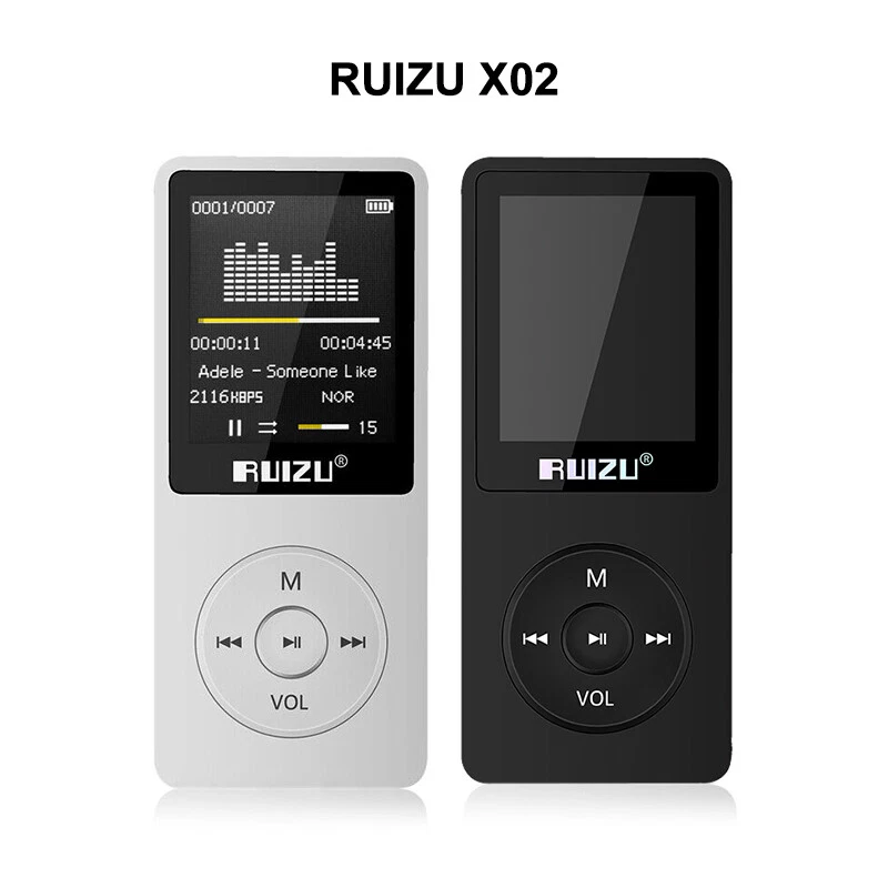 RUIZU X02 MP3 Music Player Sport Mini Lossless HIFI Recorder FM Radio 16GB/8G/4G - Image 1 of 4