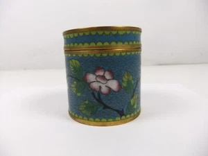 Carrito contenedor con tapa Cloisonne flor de cerezo floral - Imagen 1 de 9