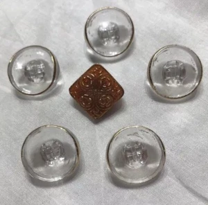 Vintage 3/4" Glasknöpfe 1/2" Knopf Lot 107-20 - Bild 1 von 5