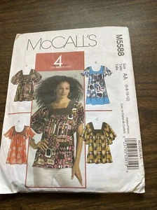 McCalls M5588 sewing pattern, womens tunic tops, size 6-12 Uncut - Picture 1 of 2