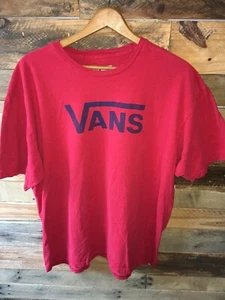 Vans Men's Red Short Sleeve Classic Logo Graphic T-Shirt Style XL - Picture 1 of 6
