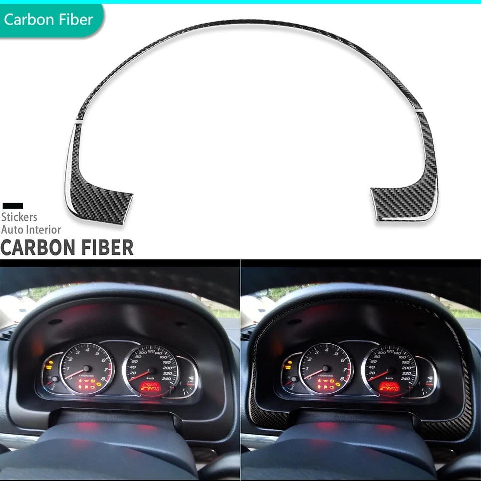 Cubierta del panel del velocímetro del tablero de instrumentos de fibra de carbono real para Mazda 6 Atenza 2002-2008 Foto 1 de 4
