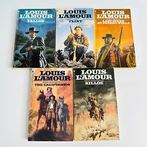 5 Louis L’Amour Western Small Paperback Books - Vintage Novels Lot Bundle - Picture 1 of 10