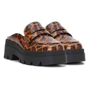 Jessica Simpson Leopard Print Slip-On Loafer Mules Size 5 NEW! - Picture 1 of 7
