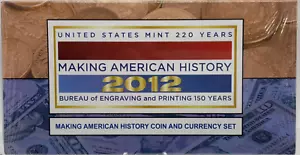 2012 S US Mint 220 Years Making American History Coin & Currency Set unopen#1950 - Picture 1 of 3