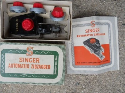Vintage Singer Automatic Zigzagger 161102 w/ 4 Patterns Manual Original Box - Image 1 of 2