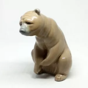 Figura Vintage Lladro Oso Buen Marrón #1205 c 1980 Hecha a Mano en España - Imagen 1 de 8