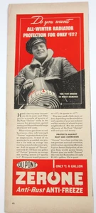 1938 Du Pont Zerone Anti-Freeze Radiator Print Ad Half Page - Picture 1 of 5