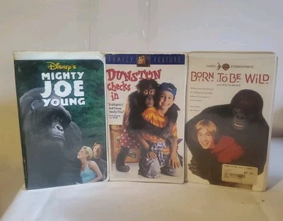 Lot of 3 family VHS movies featuring apes/monkeys great 90s nostalgia set. - Image 1 of 4