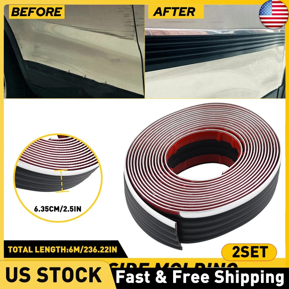 Juego de 2 para camioneta Chevy GMC 1988-98 carrocería moldura lateral cromada Tahoe Blazer Suburban Foto 1 de 4