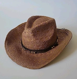 Oldstone Woven Paper Straw Banded Western Hat NEW Boho Cowgirl Drifter Summer - Picture 1 of 11