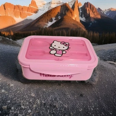 Pink Sanrio Hello Kitty Bento Lunch Box With Utensils, Compartments  - Image 1 of 4