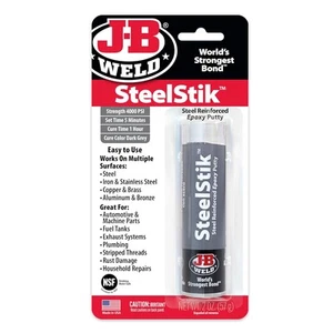 J-B Weld 8267 SteelStik Steel Reinforced Epoxy Putty Stick - 2 1 - Picture 1 of 7