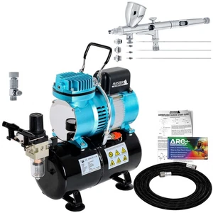 Master G444 Airbrush Air Storage Tank Compressor Kit, Fine Detail 3 Tip Pro Set - Picture 1 of 5