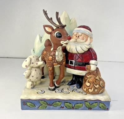 Jim Shore Rare 2010 Rudolph, Santa & Spotted Elephant Figurine #4017299 - Image 1 of 4