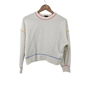 Felpa girocollo Rails Alice panna punto arcobaleno extra small XS pullover - Foto 1 di 5