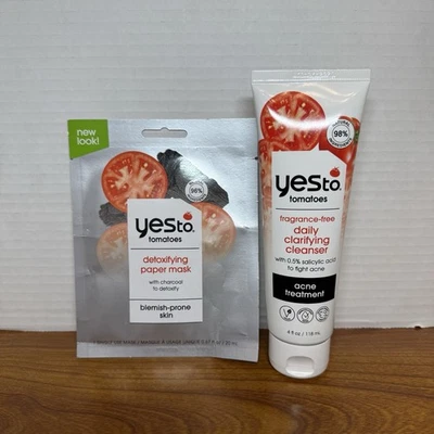Yes To 西红柿日常净化洁面乳排毒纸面膜 — 第 1/2 张图片