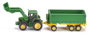 siku 1843, John Deere with Front Loader and Trailer, 1:87, Metal,Plastic, Green, - Picture 1 of 8