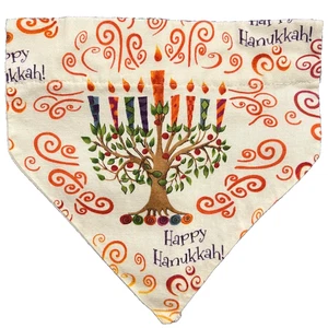 HANUKKAH DOG BANDANA SCARF HAPPY SLIDE-ON COLLAR JEWISH HOLIDAY SMALL 9 - 16 LB - Picture 1 of 3
