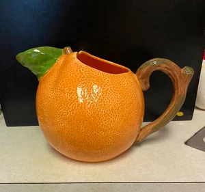 Hearth & Home Designs Vintage 1990 H&HD Orange Fruit Shaped Pitcher Made Mexico - Picture 1 of 5