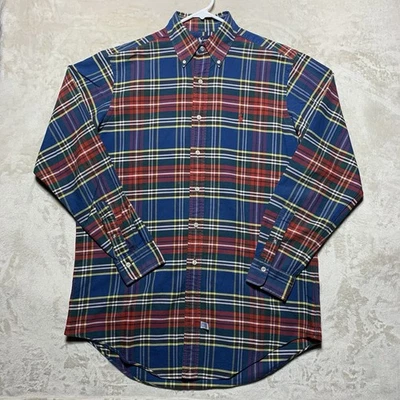 VTG Polo Ralph Lauren Plaid Oxford Shirt Mens Medium Tartan Big Cotton OCBD - Image 1 of 4