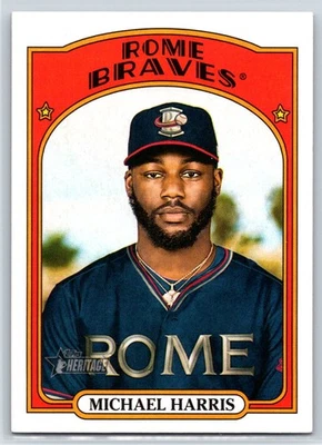 2021 Topps Heritage Minor League Michael Harris Rookie Rome Braves RC #49 - Image 1 of 2
