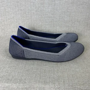 Rothy’s Women’s Ballet Flat Birdseye Cloud Gray White Round Toe Knit Size 9 - Picture 1 of 9