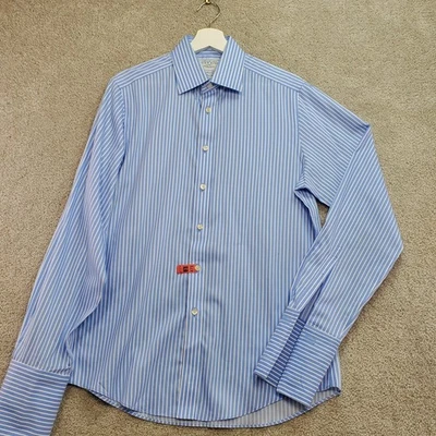 Charles Tyrwhitt Dress Shirt Mens 15.5/35 Blue White Striped Slim Fit Business - Image 1 of 4