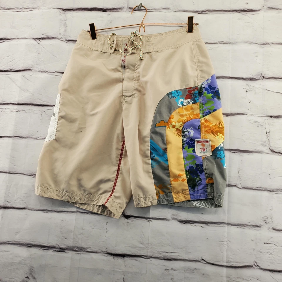 Bañador True Religion Board Shorts Para Hombre 30 Tostado Multi Patchwork Floral Foto 1 de 4