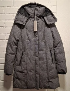 Soia & Kyo Sacha Jacket Wool Blend Quilted Down Parka Black Heather Size Large - Picture 1 of 12