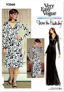 Vestido envolvente Vogue V2060 patrón de costura Misses' año 70 talla B5 (8-16) SIN CORTAR - Imagen 1 de 11