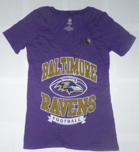 NEW NFL Baltimore Ravens Football V Front T Shirt Women Ladies S Small NEW NWT - Picture 1 of 1