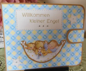 Geldgeschenk Zur Geburt, Jungen, Willkommen kleiner Engel, Glückwunschkarte - Bild 1 von 3