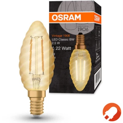 Osram LED VINTAGE 1906 2,5W E14 Filament Kerze 2400K 220lm - Bild 1 von 4
