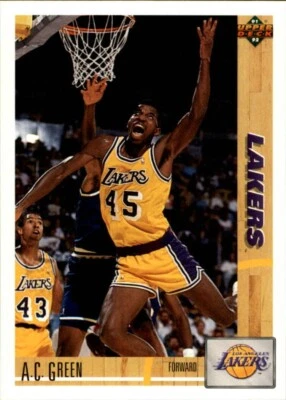 1991-92 Upper Deck Basketball Card A.C. Green Los Angeles Lakers # 177 MINT - Image 1 of 2