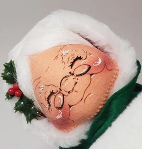 Abrigo de tela de terciopelo Annalee Mrs Claus 1992 con manguito y bufanda 12 pulgadas 5483 - Imagen 1 de 9