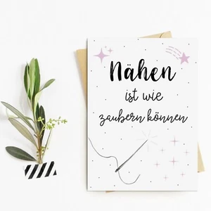 Postkarte Nähen ist wie Zaubern können Nähen Geschenke Karte - Picture 1 of 4