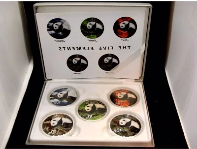 2016 10 Yuan SILVER PANDA (5 Coin Set)  Elements: Earth Fire Water Metal Wood 🐼 - Image 1 of 3