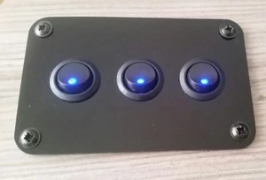 Gloss Black Camper Van Control Panel 112mm x 72mm - Picture 1 of 3