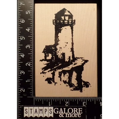 Art Impressions橡皮印章U-2161 XL刷自然海滩灯塔#2310 — 第 1/2 张图片