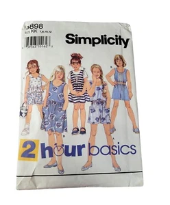 Vtg Simplicity Sewing Pattern 8898 Girls Dress Jumper Shorts or Shirts - Picture 1 of 2