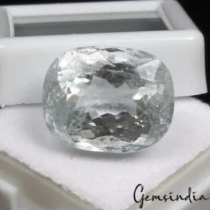 17.40 Ct Natural Untreated Aqua Blue Aquamarine Cushion Cut Loose Gem For Ring - Picture 1 of 6