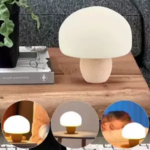 Rechargeable Dimmable LED Mushroom Light Touch Sensor Table Bedside Lamp USB - Picture 1 of 12